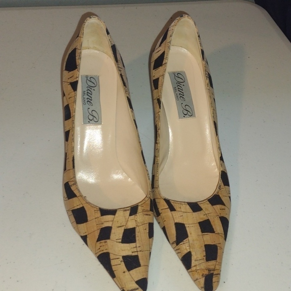 Diane b size 39 high heels black and cork design